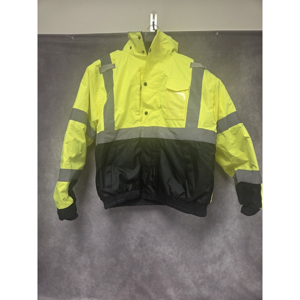 Ergodyne Work Gear High Visibility Neon Yellow Black Safety Jacket Men SZ L
